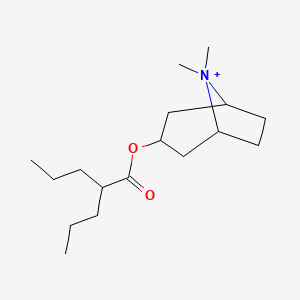 B1208317 8,8-Dimethyl-3-[(2-propylpentanoyl)oxy]-8-azoniabicyclo[3.2.1]octane CAS No. 70642-90-9