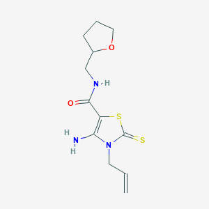 molecular formula C12H17N3O2S2 B1208318 4-amino-N-(2-oxolanylmethyl)-3-prop-2-enyl-2-sulfanylidene-5-thiazolecarboxamide 