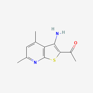 molecular formula C11H12N2OS B1208319 1-(3-氨基-4,6-二甲基噻吩并[2,3-b]吡啶-2-基)乙酮 CAS No. 52505-42-7
