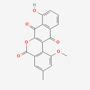 B1208334 8-Hydroxy-1-methoxy-3-methyl-5H-benzo(d)naphtho(2,3-b)pyran-5,7,12-trione CAS No. 76191-51-0