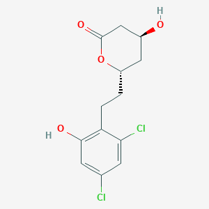 B1208347 6-(2-(2,4-Dichloro-6-hydroxyphenyl)ethyl)-3,4,5,6-tetrahydro-4-hydroxy-2H-pyran-2-one CAS No. 95465-60-4