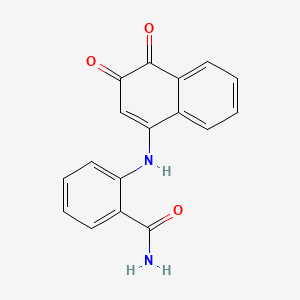 B1208348 2-[(3,4-Dioxonaphthalen-1-yl)amino]benzamide CAS No. 131242-85-8