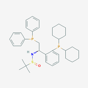 (R)-N-((S)-1-(2-(Dicyclohexylphosphanyl)phenyl)-2-(diphenylphosphanyl)ethyl)-2-methylpropane-2-sulfinamide