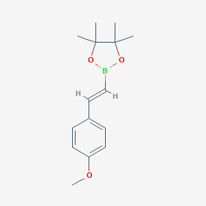 molecular formula C15H21BO3 B120837 （E）-2-(4-甲氧基苯乙烯基)-4,4,5,5-四甲基-1,3,2-二氧杂硼环丁烷 CAS No. 149777-83-3