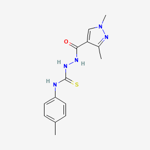 molecular formula C14H17N5OS B1208383 1-[[(1,3-二甲基-4-吡唑基)-氧甲基]氨基]-3-(4-甲基苯基)硫脲 