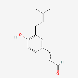 molecular formula C14H16O2 B1208394 3-[4-羟基-3-(3-甲基丁-2-烯基)苯基]丙-2-烯醛 