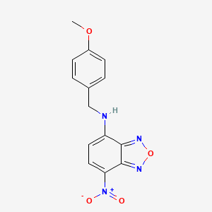 molecular formula C14H12N4O4 B1208404 2,1,3-苯并恶二唑-4-胺，N-[(4-甲氧基苯基)甲基]-7-硝基- CAS No. 33984-50-8