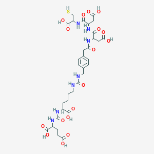 2-[[1-Carboxy-5-[[4-[2-[[3-carboxy-1-[[3-carboxy-1-[(1-carboxy-2-sulfanylethyl)amino]-1-oxopropan-2-yl]amino]-1-oxopropan-2-yl]amino]-2-oxoethyl]phenyl]methylcarbamoylamino]pentyl]carbamoylamino]pentanedioic acid