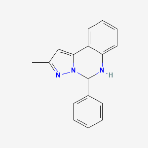 molecular formula C17H15N3 B1208437 2-Methyl-5-phenyl-3,5-dihydropyrazolo[1,5-c]quinazoline 