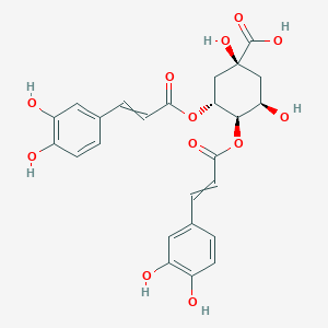 molecular formula C25H24O12 B1208458 (1S,3R,4R,5R)-3,4-Bis[3-(3,4-dihydroxyphenyl)prop-2-enoyloxy]-1,5-dihydroxycyclohexane-1-carboxylic acid 