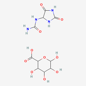 (2,5-Dioxoimidazolidin-4-yl)urea;3,4,5,6-tetrahydroxyoxane-2-carboxylic acid