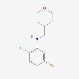 molecular formula C12H15BrClNO B12085077 5-Bromo-2-chloro-N-[(oxan-4-yl)methyl]aniline 