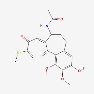 molecular formula C21H23NO5S B1208525 N-(3-hydroxy-1,2-dimethoxy-10-methylsulfanyl-9-oxo-6,7-dihydro-5H-benzo[a]heptalen-7-yl)acetamide 