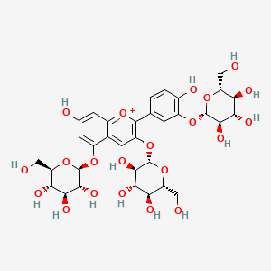 molecular formula C33H41O21+ B1208532 cyanidin 3,3',5-tri-O-glucoside CAS No. 88110-66-1