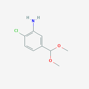 molecular formula C9H12ClNO2 B12085324 2-Chloro-5-(dimethoxymethyl)aniline 