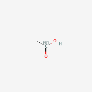 molecular formula C2H4O2 B1208546 Acetic acid C-11 CAS No. 78887-71-5