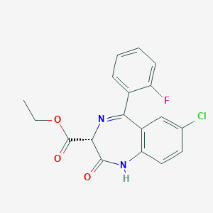molecular formula C18H14ClFN2O3 B120855 Ethyl loflazepate, (R)- CAS No. 158251-58-2
