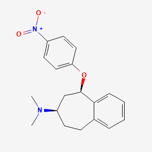 molecular formula C19H22N2O3 B1208562 6,7,8,9-Tetrahydro-N,N-dimethyl-5-(nitrophenyl)oxy-5H-benzocycloheptene-7-amine fumarate CAS No. 72575-45-2