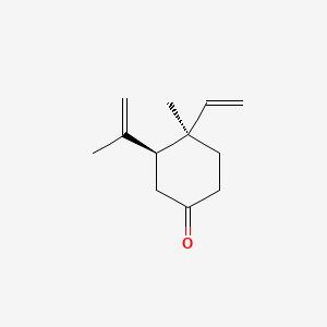 molecular formula C12H18O B1208566 4-Ethenyl-4-methyl-3-(prop-1-en-2-yl)cyclohexan-1-one CAS No. 41411-01-2