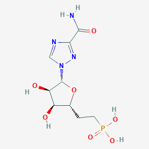molecular formula C9H15N4O7P B1208567 1-(5,6-Dideoxy-6-phosphono-beta-D-ribo-hexofuranosyl)-1H-1,2,4-triazole-3-carboxamide CAS No. 52663-96-4