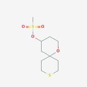 molecular formula C10H18O4S2 B12085687 1-Oxa-9-thiaspiro[5.5]undecan-4-yl methanesulfonate 