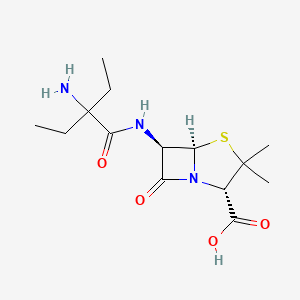 molecular formula C14H23N3O4S B1208572 alpha-Ethyl-alpha-aminopropylpenicillin CAS No. 76741-90-7