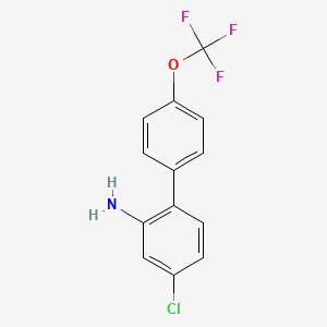 molecular formula C13H9ClF3NO B12085788 4-Chloro-4'-trifluoromethoxy-biphenyl-2-ylamine 