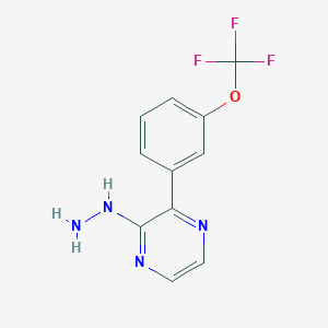 molecular formula C11H9F3N4O B12085851 2-Hydrazinyl-3-(3-(trifluoromethoxy)phenyl)pyrazine 