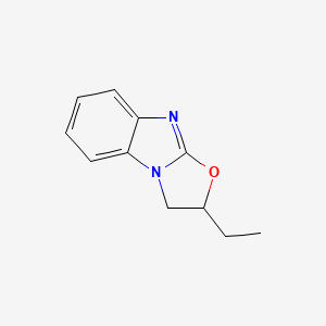 molecular formula C11H12N2O B1208587 Oxazolo(3,2-a)benzimidazole, 2-ethyl-2,3-dihydro- CAS No. 54700-19-5