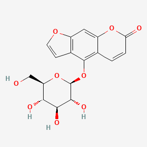 molecular formula C17H16O9 B1208618 香柑内酯-O-葡萄糖苷 CAS No. 131623-13-7
