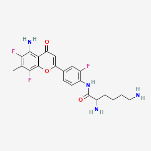 2,6-diamino-N-[4-(5-amino-6,8-difluoro-7-methyl-4-oxochromen-2-yl)-2-fluorophenyl]hexanamide