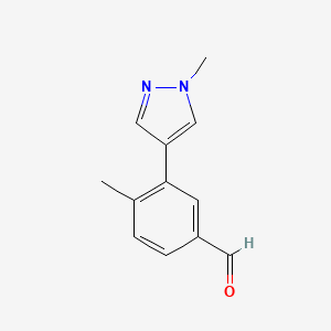 molecular formula C12H12N2O B12086258 4-Methyl-3-(1-methyl-1H-pyrazol-4-yl)benzaldehyde 