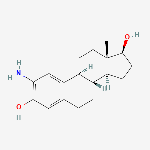 molecular formula C18H25NO2 B1208635 2-Aminoestra-1,3,5(10)-triene-3,17beta-diol CAS No. 6301-87-7