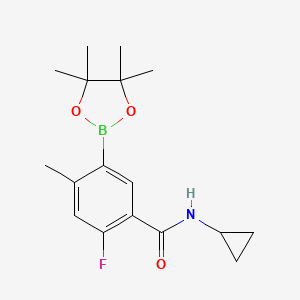 molecular formula C17H23BFNO3 B12086463 N-Cyclopropyl-2-fluoro-4-methyl-5-(4,4,5,5-tetramethyl-1,3,2-dioxaborolan-2-yl)benzamide 