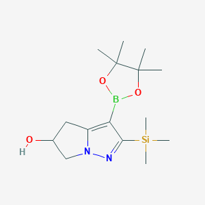 3-(4,4,5,5-tetramethyl-1,3,2-dioxaborolan-2-yl)-2-trimethylsilyl-5,6-dihydro-4H-pyrrolo[1,2-b]pyrazol-5-ol