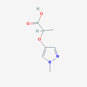 molecular formula C7H10N2O3 B12086484 2-[(1-Methyl-1H-pyrazol-4-yl)oxy]propanoic acid 