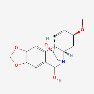 molecular formula C17H19NO5 B1208655 (3S,4aS,11bS,12R)-3-甲氧基-4,4a-二氢-3H,6H-11b,5-乙烷并[1,3]二氧杂环[4,5-j]菲啶-6,12-二醇 