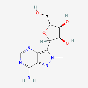 B1208665 7-Amino-2-methyl-3-(beta-D-ribofuranosyl)pyrazolo(4,3-d)pyrimidine CAS No. 42204-46-6
