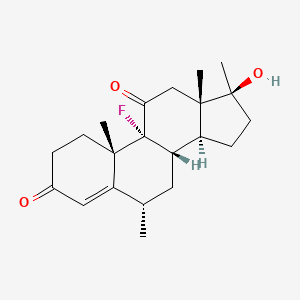 molecular formula C21H29FO3 B1208675 9-氟-17β-羟基-6α,17-二甲基雄甾-4-烯-3,11-二酮 CAS No. 3801-35-2