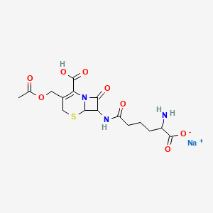 Sodium;6-[[3-(acetyloxymethyl)-2-carboxy-8-oxo-5-thia-1-azabicyclo[4.2.0]oct-2-en-7-yl]amino]-2-amino-6-oxohexanoate