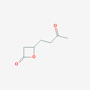 molecular formula C7H10O3 B120870 4-(3-Oxobutyl)oxetan-2-one CAS No. 153333-40-5