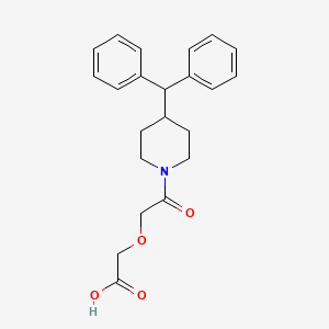 B1208707 Acetic acid, (2-(4-(diphenylmethyl)-1-piperidinyl)-2-oxoethoxy)- CAS No. 66619-75-8