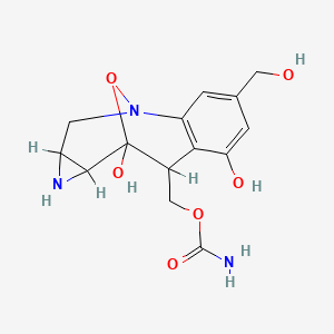 molecular formula C14H17N3O6 B1208732 3,9-Epoxy-3H-azirino(2,3-c)(1)benzazocine-5,8-dimethanol, 1,1a,2,8,9,9a-hexahydro-7,9-dihydroxy-, alpha(8)-carbamate CAS No. 102409-60-9