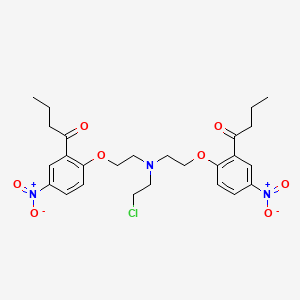 molecular formula C26H32ClN3O8 B1208733 N,N-Bis(2-(2-butanoyl)-4-nitrophenoxyethyl)-N-(2-chloroethyl)amine CAS No. 92756-02-0