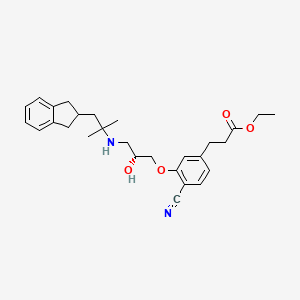 ethyl 3-[4-cyano-3-[(2R)-3-[[1-(2,3-dihydro-1H-inden-2-yl)-2-methylpropan-2-yl]amino]-2-hydroxypropoxy]phenyl]propanoate