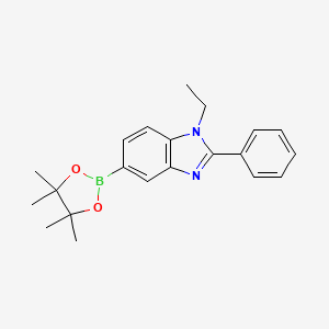 molecular formula C21H25BN2O2 B12087740 1-Ethyl-2-phenyl-5-(4,4,5,5-tetramethyl-1,3,2-dioxaborolan-2-yl)-1H-benzo[d]imidazole 