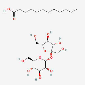 molecular formula C24H46O13 B1208794 alpha-D-Glucopyranoside, beta-D-fructofuranosyl, dodecanoate CAS No. 37266-93-6