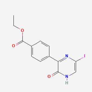 molecular formula C13H11IN2O3 B12088173 Ethyl 4-(3-hydroxy-6-iodopyrazin-2-yl)benzoate 