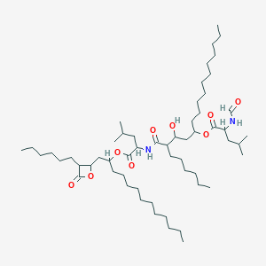 molecular formula C57H106N2O9 B12088250 [7-[[1-[1-(3-Hexyl-4-oxooxetan-2-yl)tridecan-2-yloxy]-4-methyl-1-oxopentan-2-yl]carbamoyl]-8-hydroxyhenicosan-10-yl] 2-formamido-4-methylpentanoate 