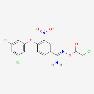 Acetic acid, 2-chloro-, [[4-(3,5-dichlorophenoxy)-3-nitrophenyl]iminomethyl]azanyl ester